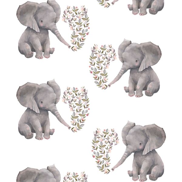 Baby Elephant in White