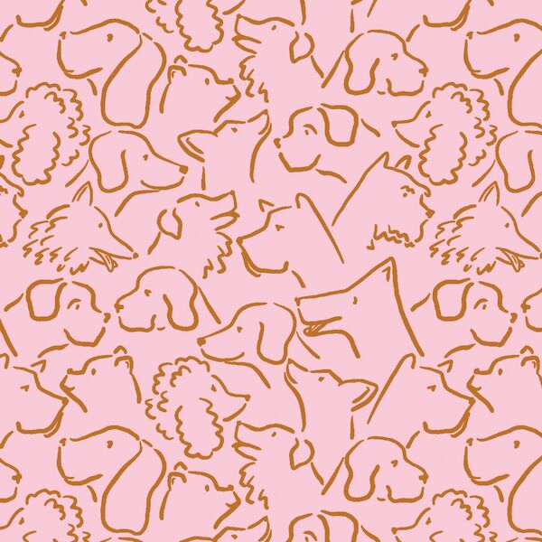 Large Happy Dogs in Bubblegum