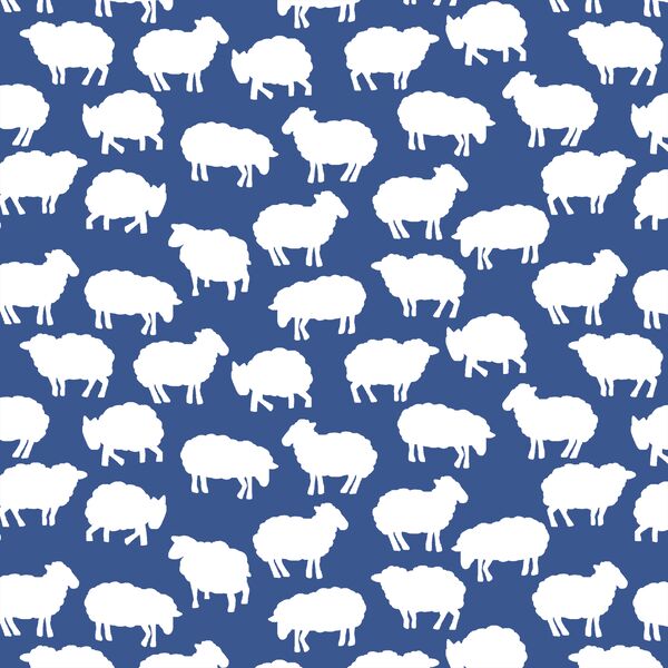 Sheep Silhouette in Blue Jay