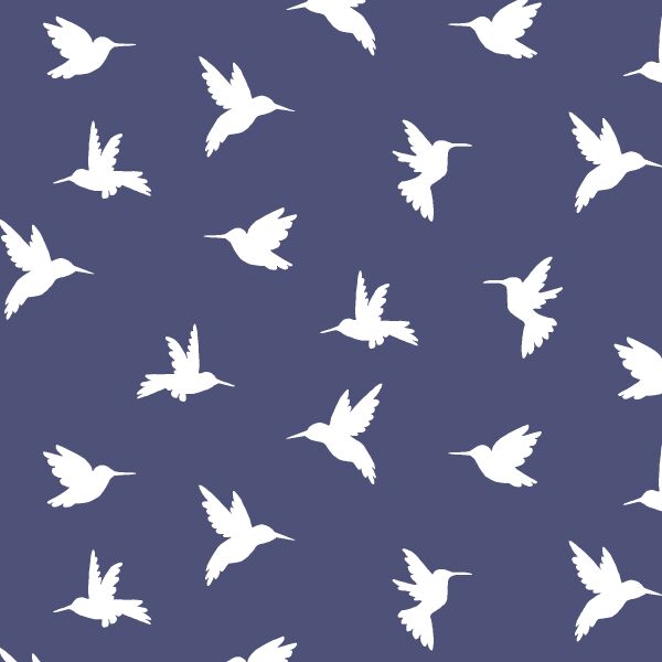 Hummingbird Silhouette in Indigo