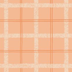 Textured Tartan in Peach Cream