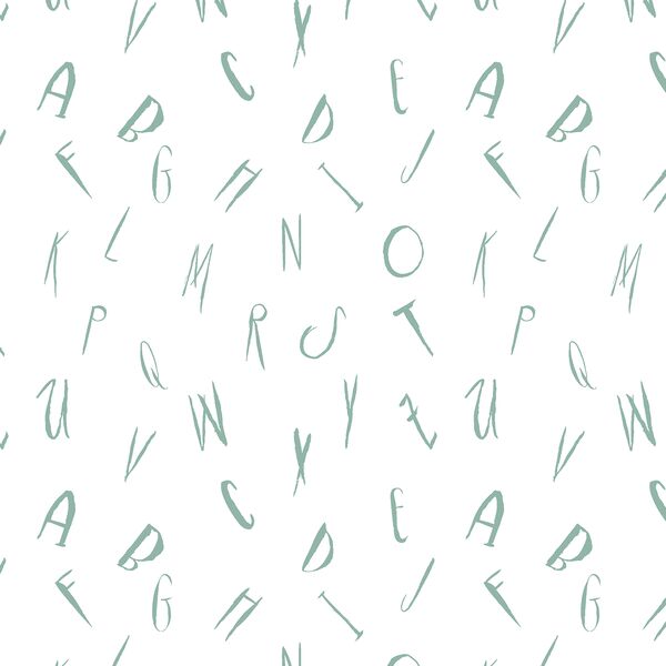 Letters in Dark Aqua