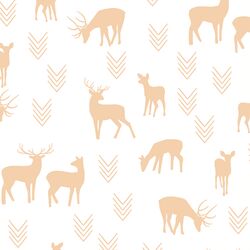 Deer Silhouette in Nectar on White