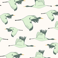Flying Cranes in Cloud