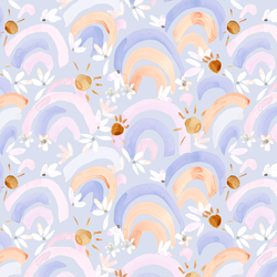 Rainbow Blooms in Pastel Periwinkle