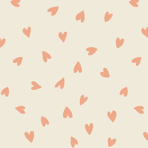 Large Tossed Hearts in Coral Pink