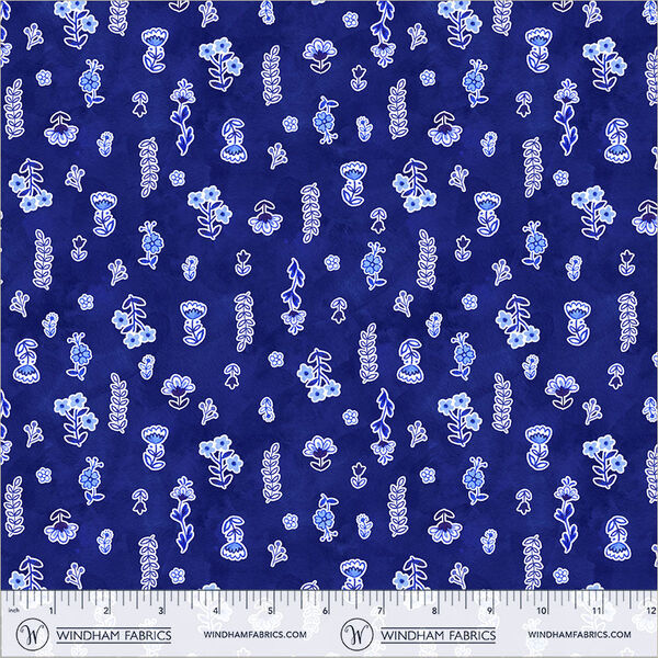 Painted Florals in Royal