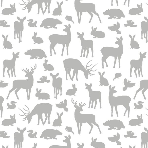 Forest Friends in Pebble on White