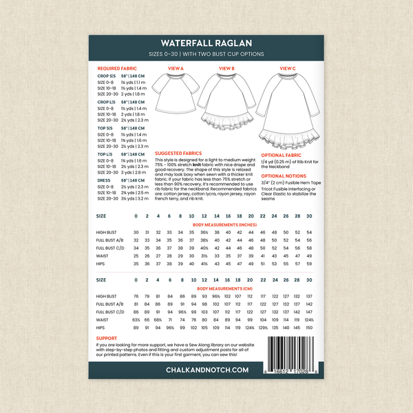 Waterfall Sewing Pattern by Chalk and Notch Hawthorne Supply Co