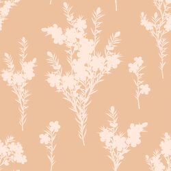 Blooming Branches in Pink Glow on Peach