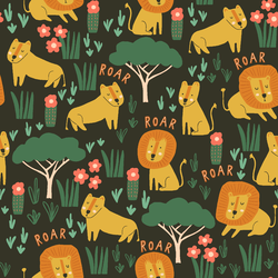 Lion Family in Good Night