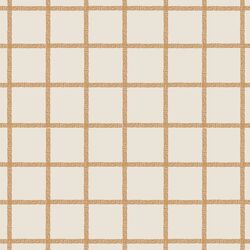 Stitched Grid in Tawny on Cream