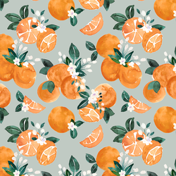 Oranges in Gray Green