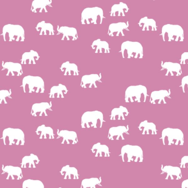 Elephant Silhouette in Wisteria
