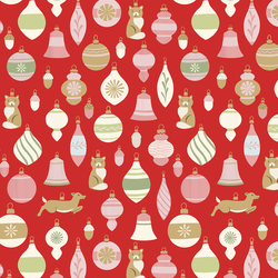 Retro Baubles in Poinsettia Red