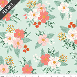 Meadow Moments Floral Flannel in Mint