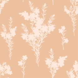 Blooming Branches in Pink Glow on Peach
