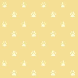 Watercolor Paw Prints in Buttermilk Yellow