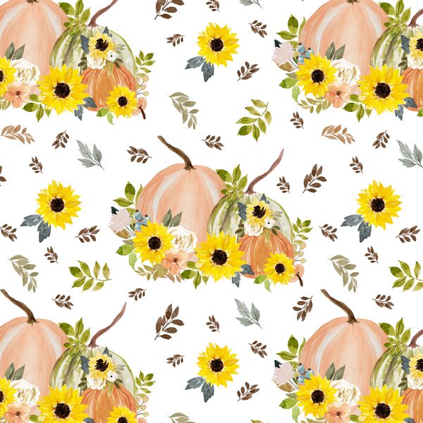 Pumpkin Floral in Crisp