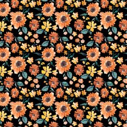 Small Pumpkin Spice Sunflowers in Night