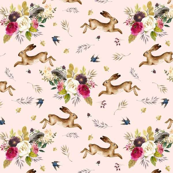 Large Autumn Bunnies in Pale Peach