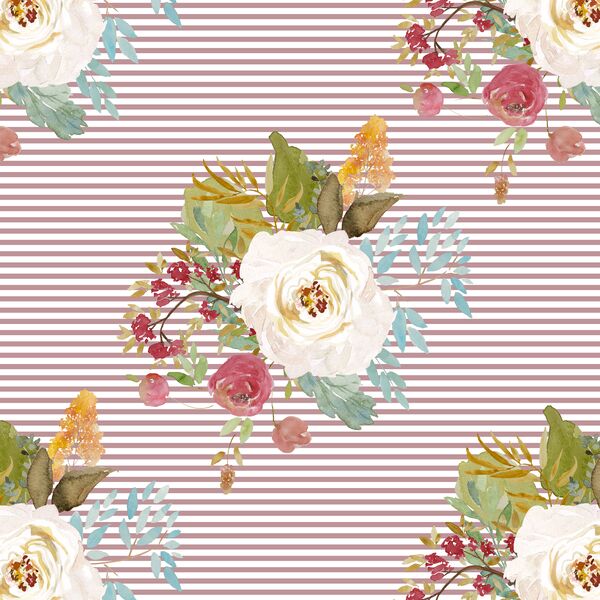 Rustic Bouquet in Antique Rose Stripes