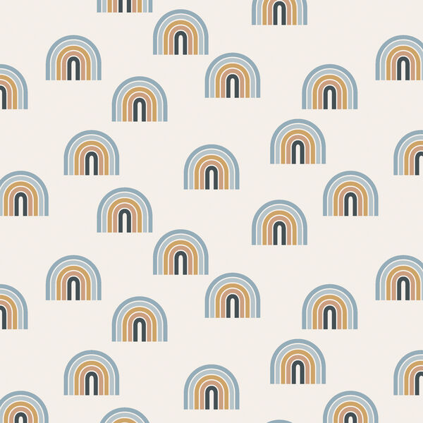 Small Retro Rainbows in Blue and Mustard