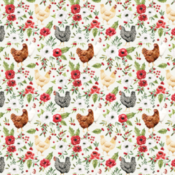 Little Festive Chickens in Snow