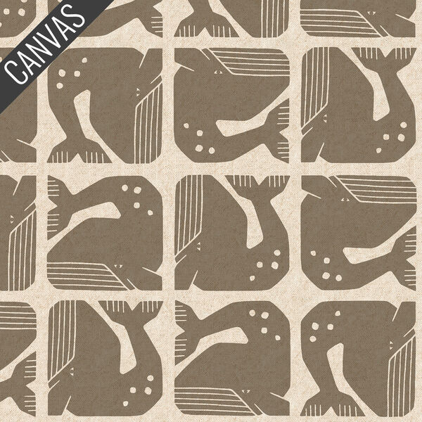 Grumpy Whale Canvas in Dark Gray Unbleached