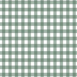 Winter Gingham in Christmas Green on White