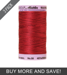 Midnight Garnet (9085-9845) - Silk Finish Cotton Multi 50wt - 500 Yards (3 Pack)