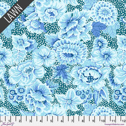 Floral with Dots Lawn in Blue