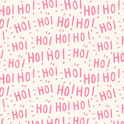 Ho Ho Ho in Sachet Pink on Cream