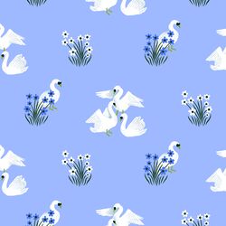 Swans in Garden Periwinkle