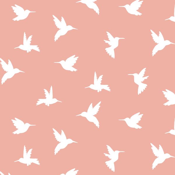 Hummingbird Silhouette in Peony