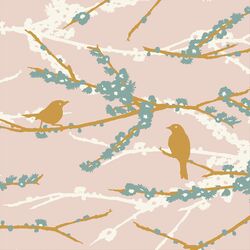 Aviary Sparrows in Pink Cloud