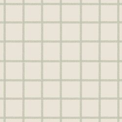 Stitched Grid in Sage on Cream