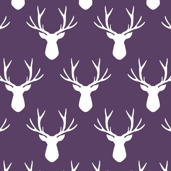 Stag Silhouette in Aubergine