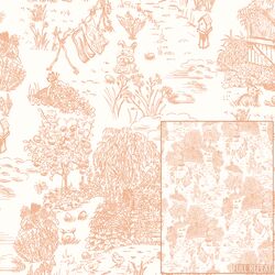 Joyful Farm Toile in Peach