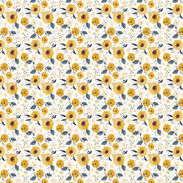 Tiny Sunflower Girl in Cream