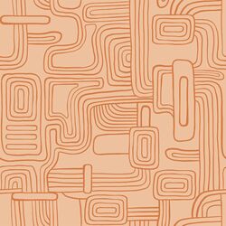 Organic Lines in Caramel on Peach