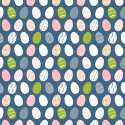 Painted Eggs in Grassy Garden