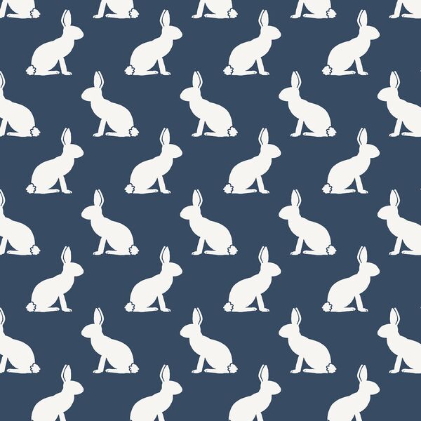 Rabbit Silhouette in Evening Blue