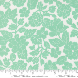 London Damask in White Aqua
