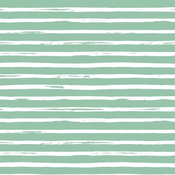 Spring Stripe in Green Willow on White