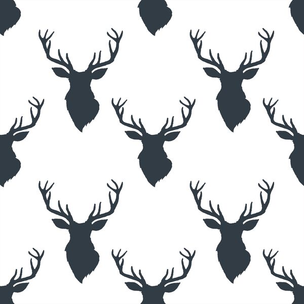 Small Deer Silhouette in Inkwell on White
