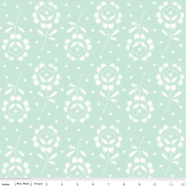 Rose Cutwork in Aqua