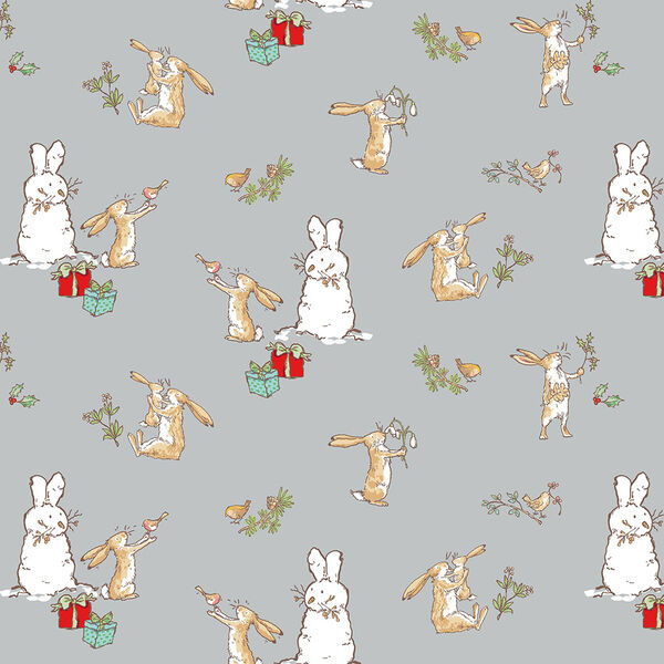 Bunny Scenes in Light Gray