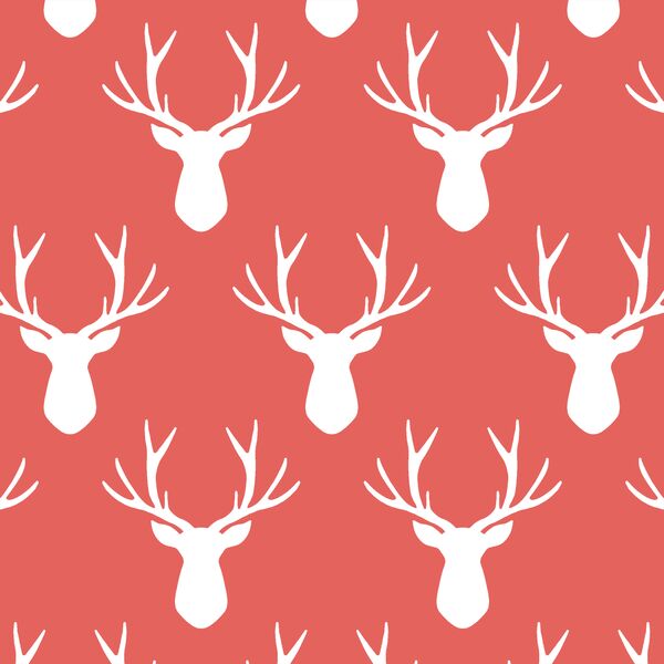 Stag Silhouette in Salmon