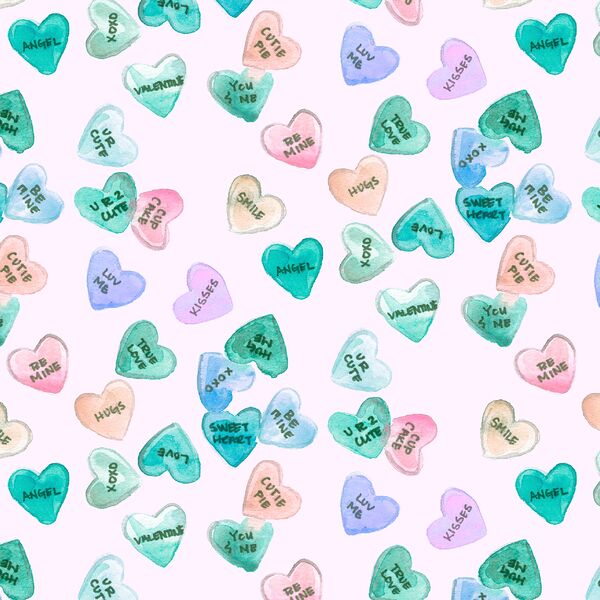 Conversation Hearts in Light Sugar Pink